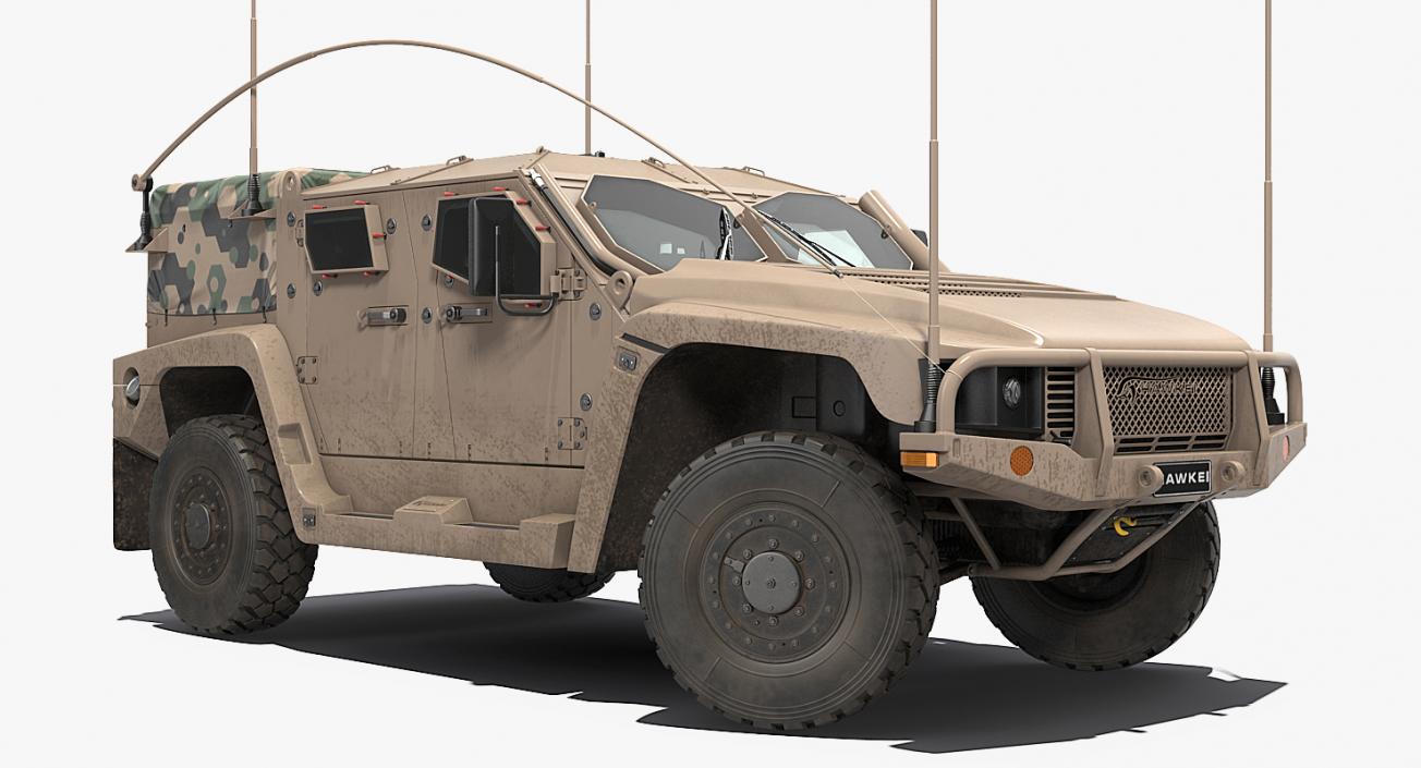 Hawkei 4x4 Protected Mobility Vehicle Rigged 3D model