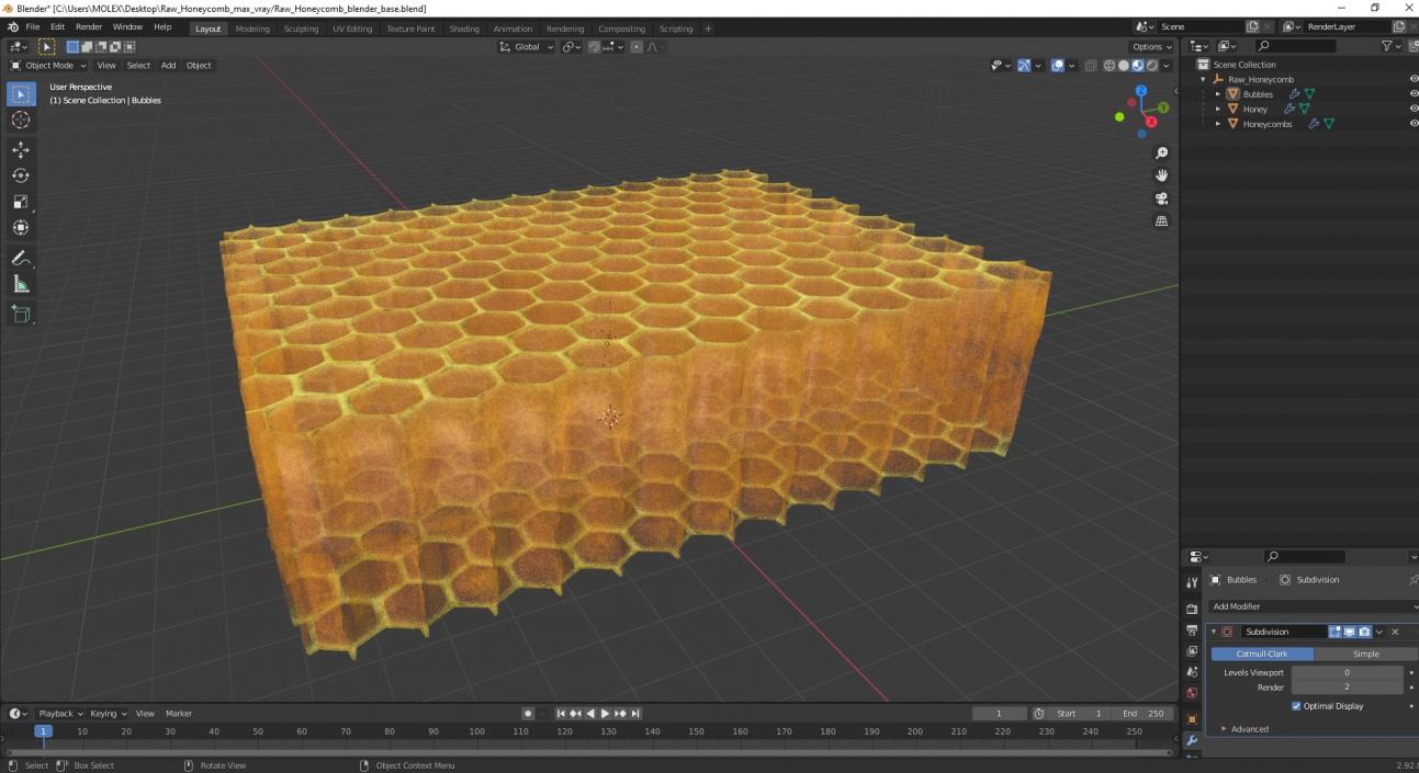 3D Raw Honeycomb model