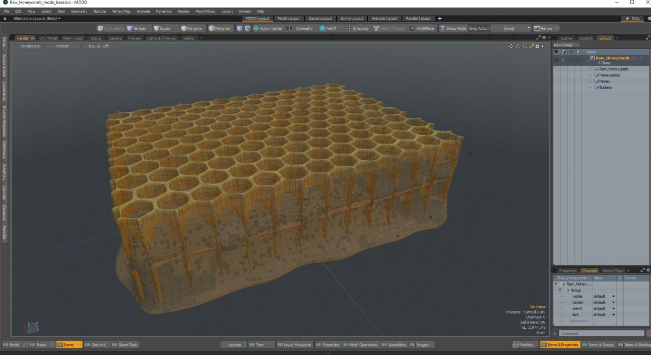 3D Raw Honeycomb model