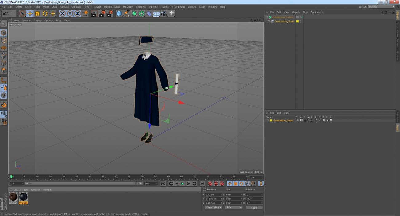 3D model Graduation Gown