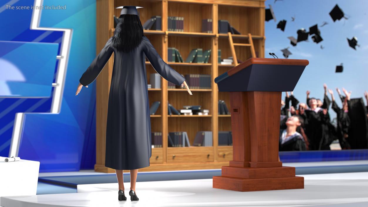 3D model Graduation Gown