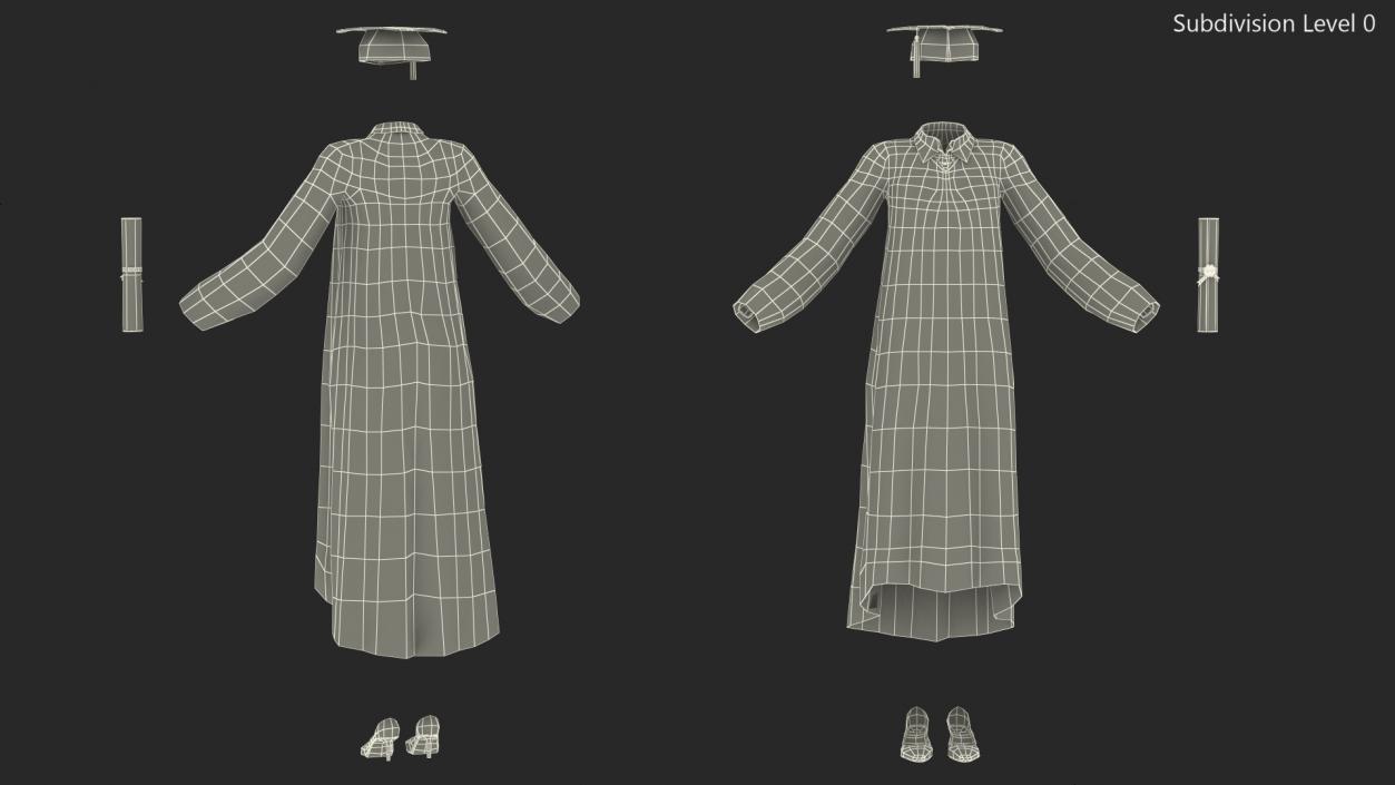 3D model Graduation Gown