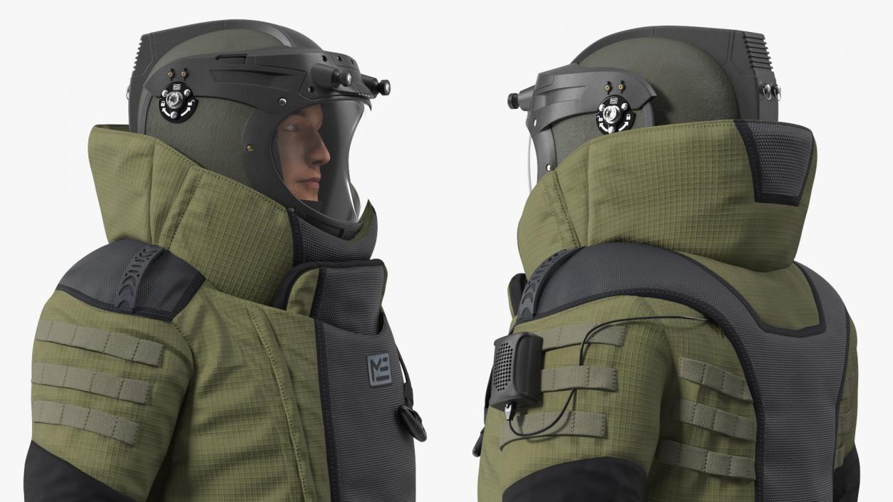 Man in EOD 10 Bomb Suit Stand Pose 3D model