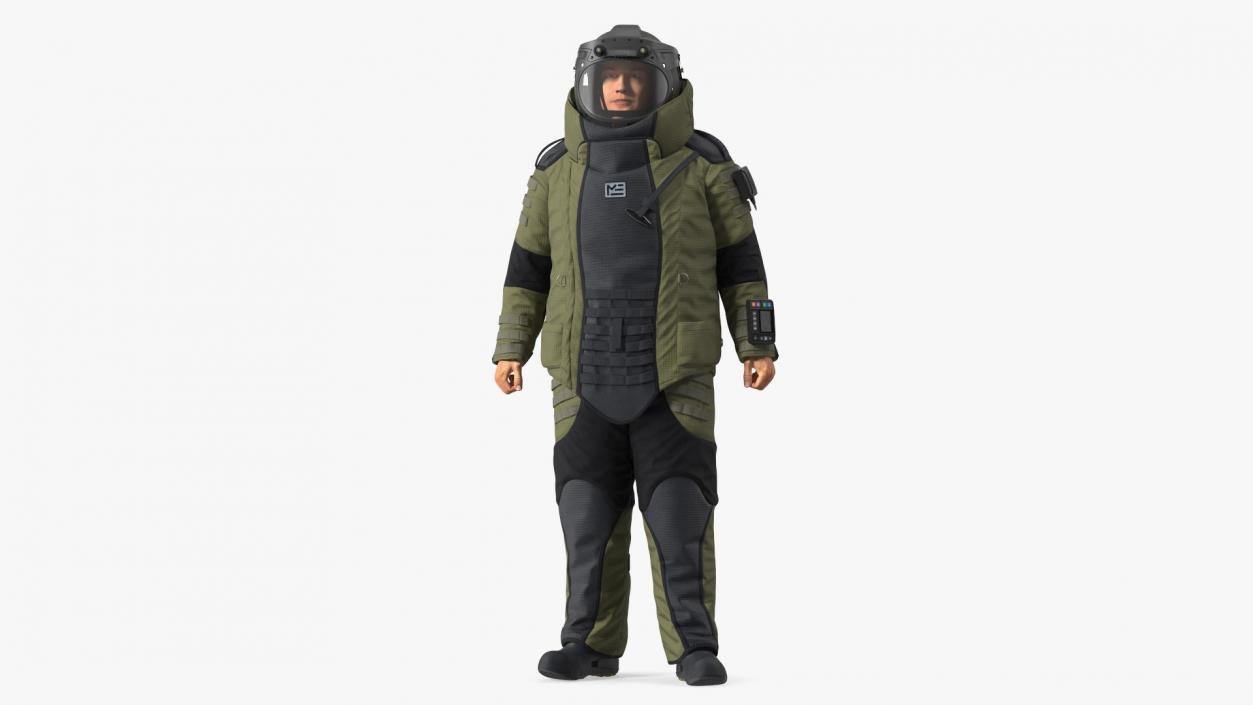 Man in EOD 10 Bomb Suit Stand Pose 3D model