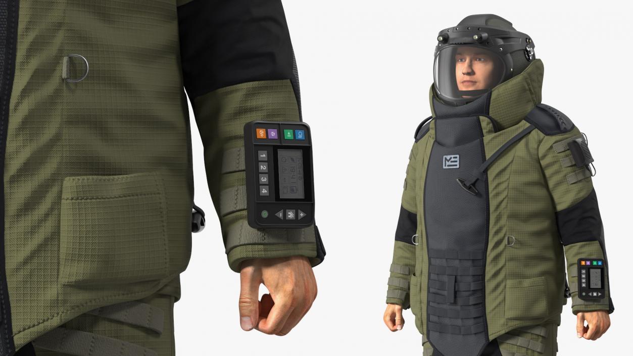 Man in EOD 10 Bomb Suit Stand Pose 3D model