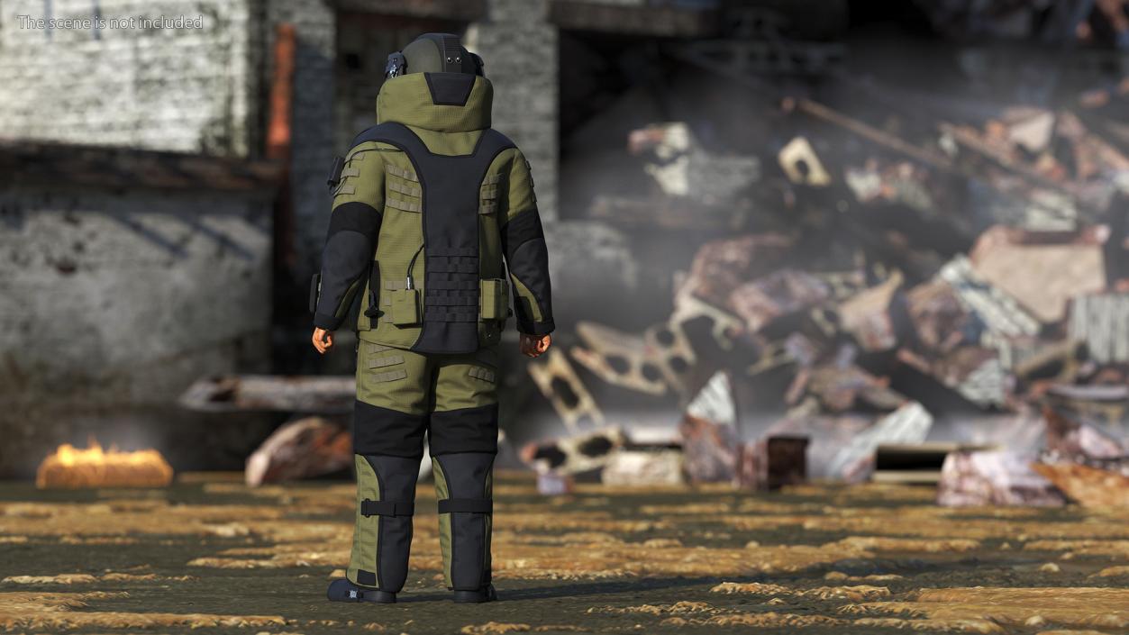 Man in EOD 10 Bomb Suit Stand Pose 3D model