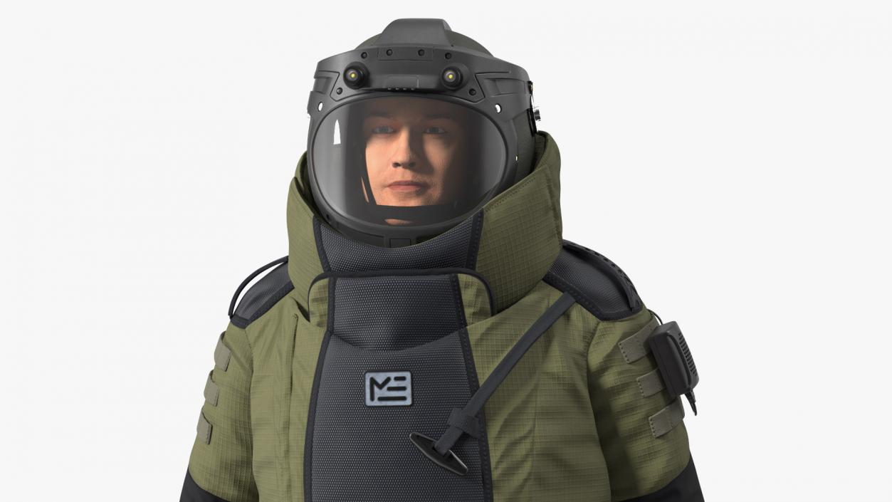 Man in EOD 10 Bomb Suit Stand Pose 3D model