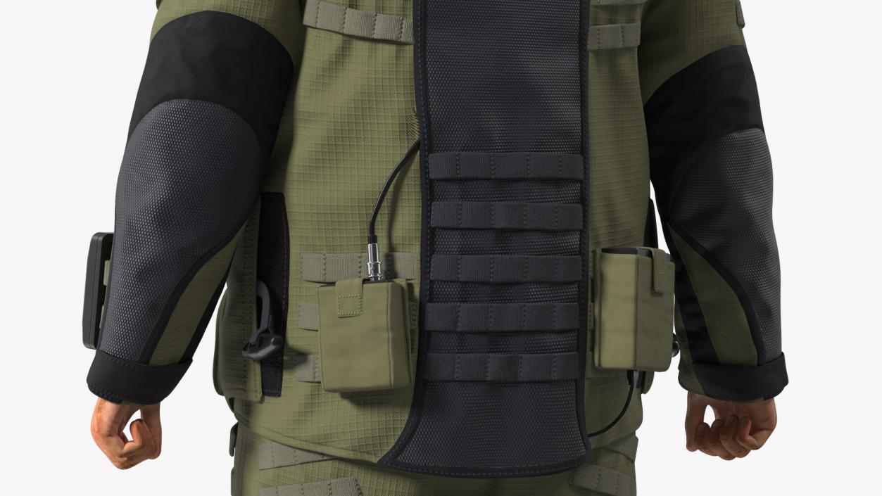 Man in EOD 10 Bomb Suit Stand Pose 3D model