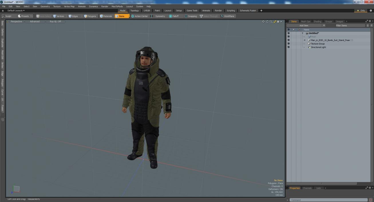 Man in EOD 10 Bomb Suit Stand Pose 3D model