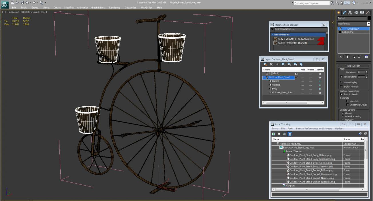 Bicycle Plant Stand 3D model