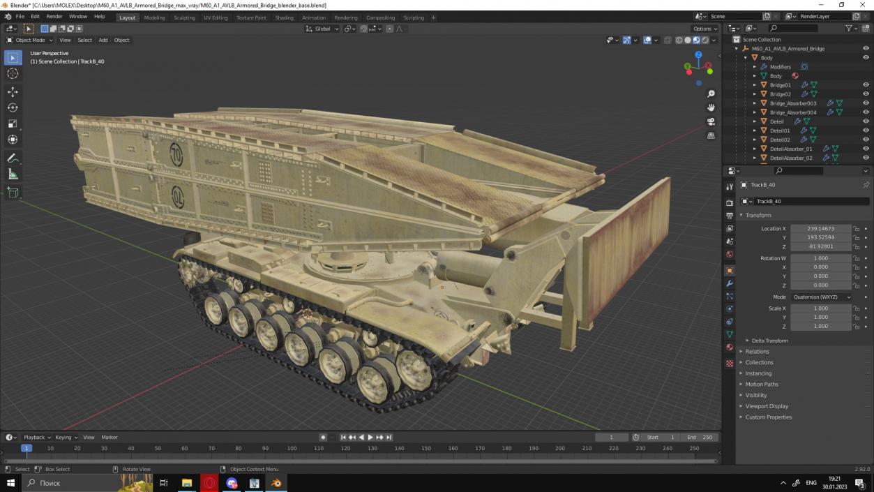 3D M60 A1 AVLB Armored Bridge