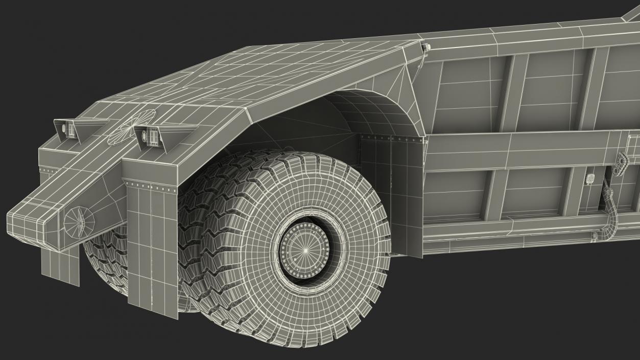 Mega Bottom Dump Trailer MBD100 Dirty Rigged 3D model