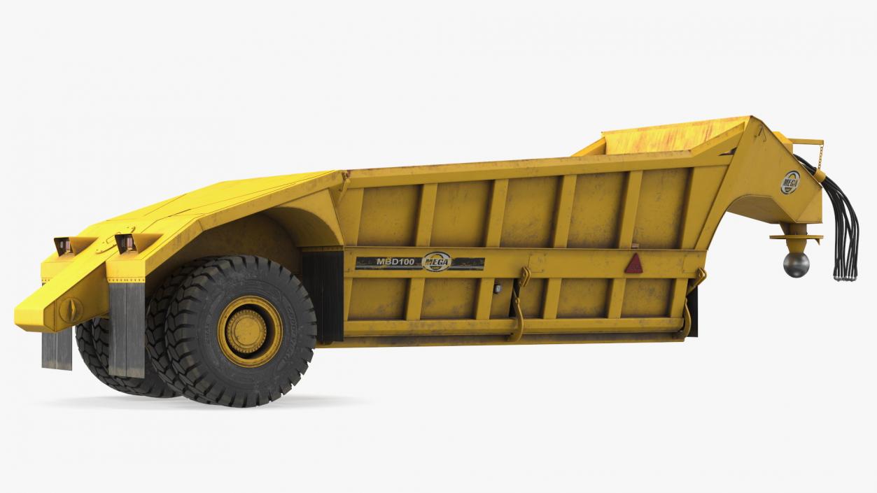 Mega Bottom Dump Trailer MBD100 Dirty Rigged 3D model