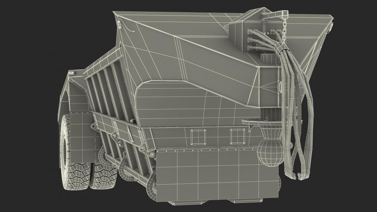 Mega Bottom Dump Trailer MBD100 Dirty Rigged 3D model