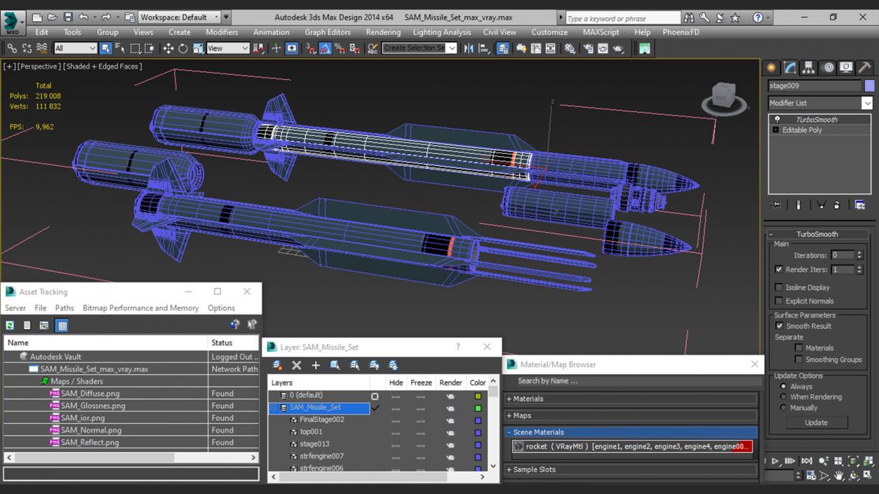 3D model SAM Missile Set