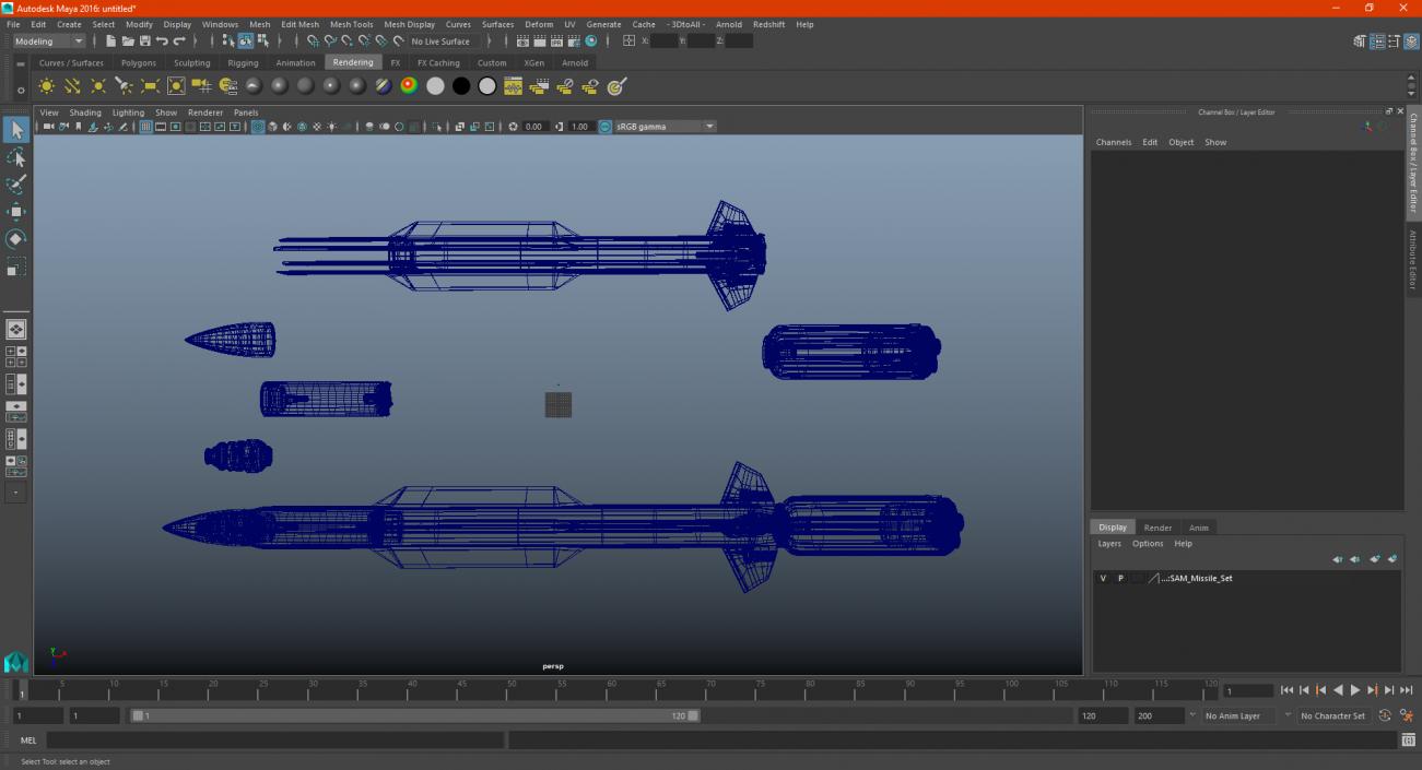 3D model SAM Missile Set