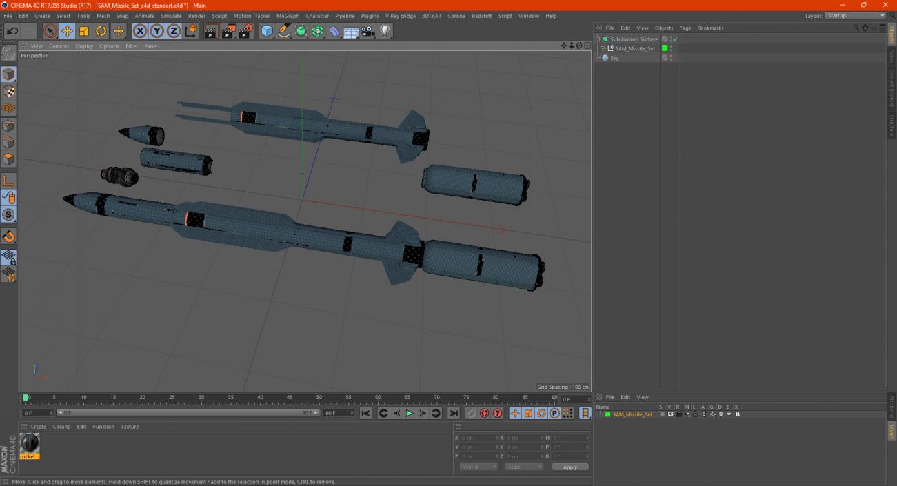 3D model SAM Missile Set