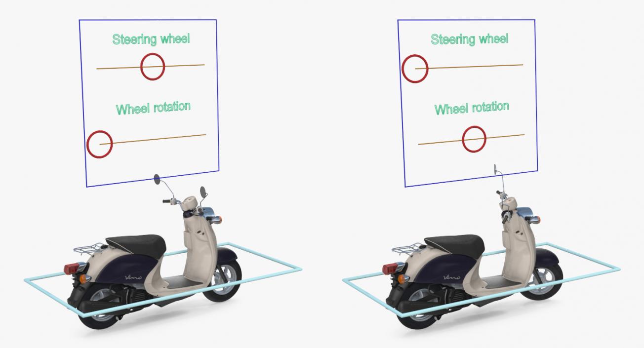 3D model Scooter Motorcycle Yamaha Vino Classic 2017 Rigged