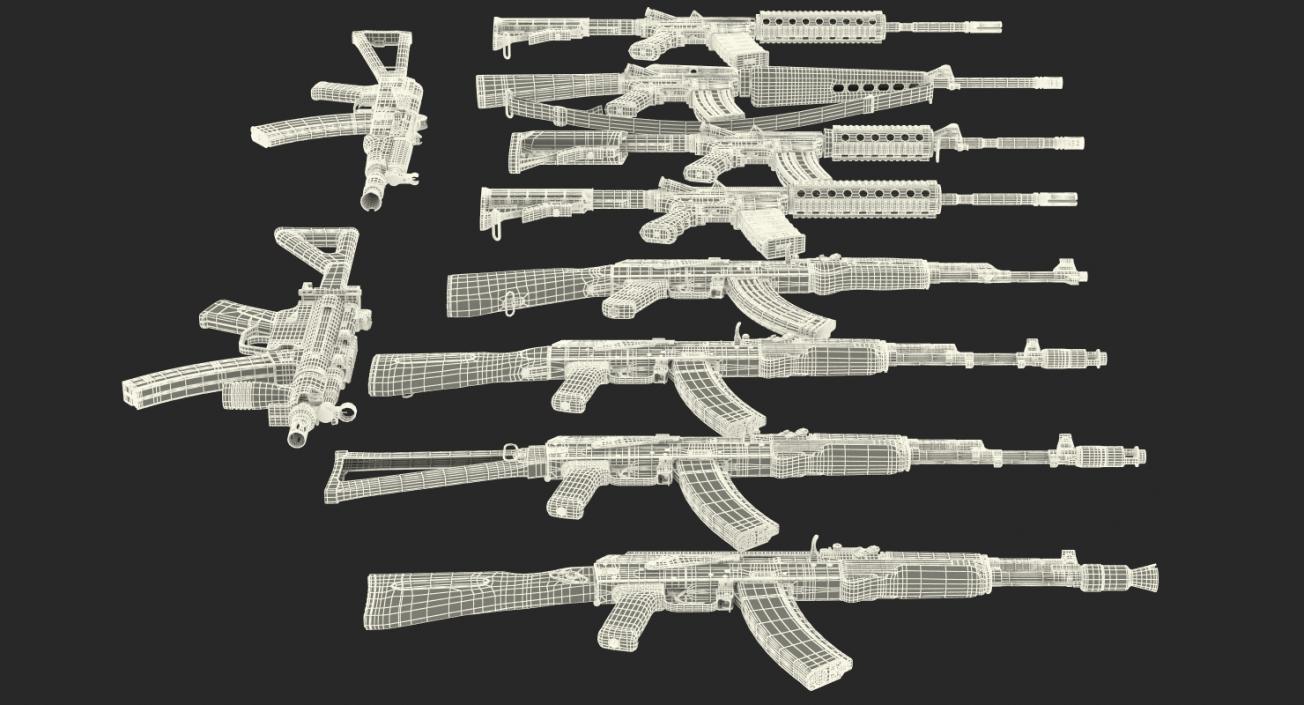 Assault Rifles Collection 3 3D