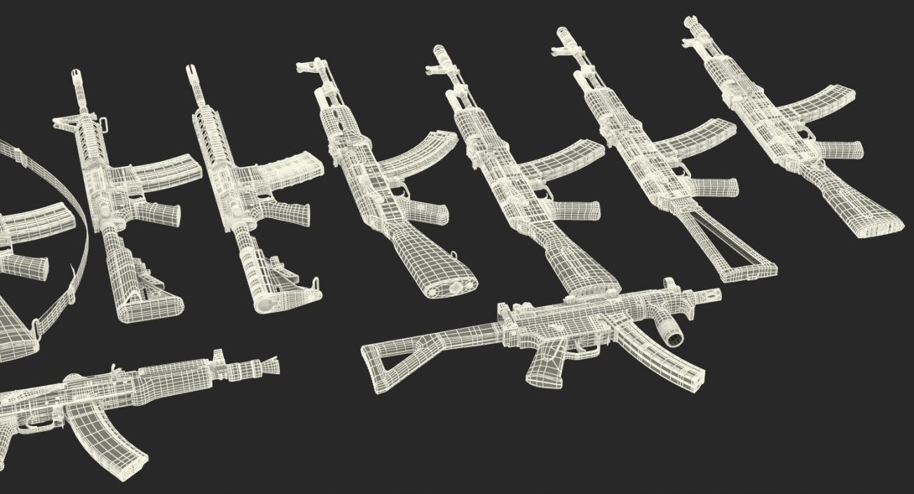 Assault Rifles Collection 3 3D