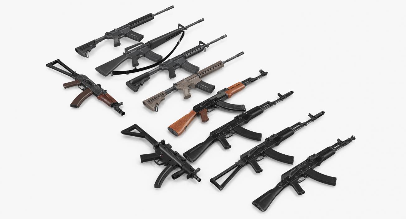 Assault Rifles Collection 3 3D