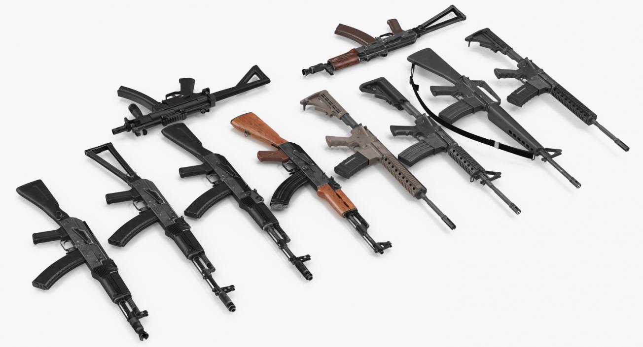 Assault Rifles Collection 3 3D