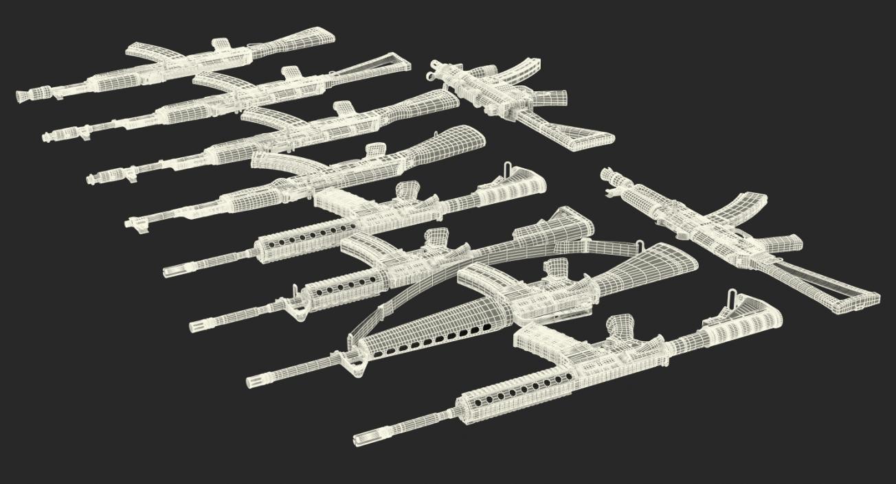 Assault Rifles Collection 3 3D