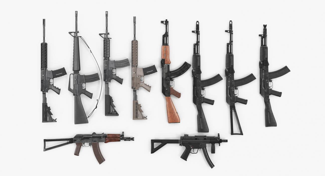 Assault Rifles Collection 3 3D