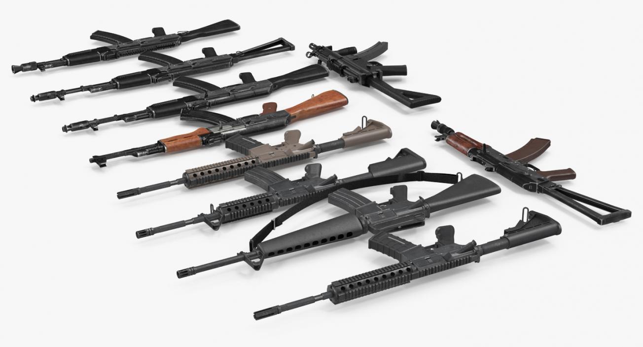 Assault Rifles Collection 3 3D