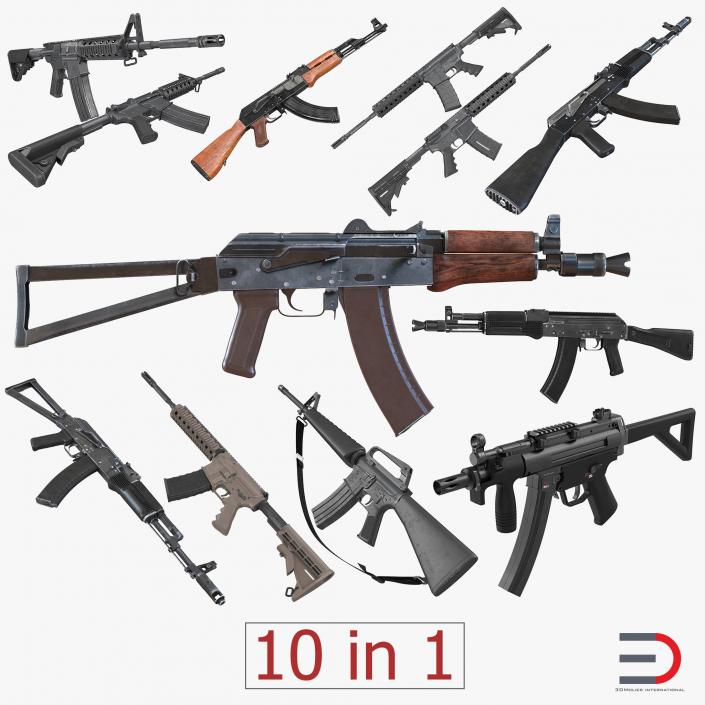 Assault Rifles Collection 3 3D