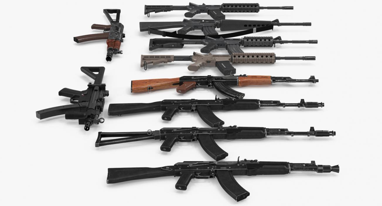 Assault Rifles Collection 3 3D