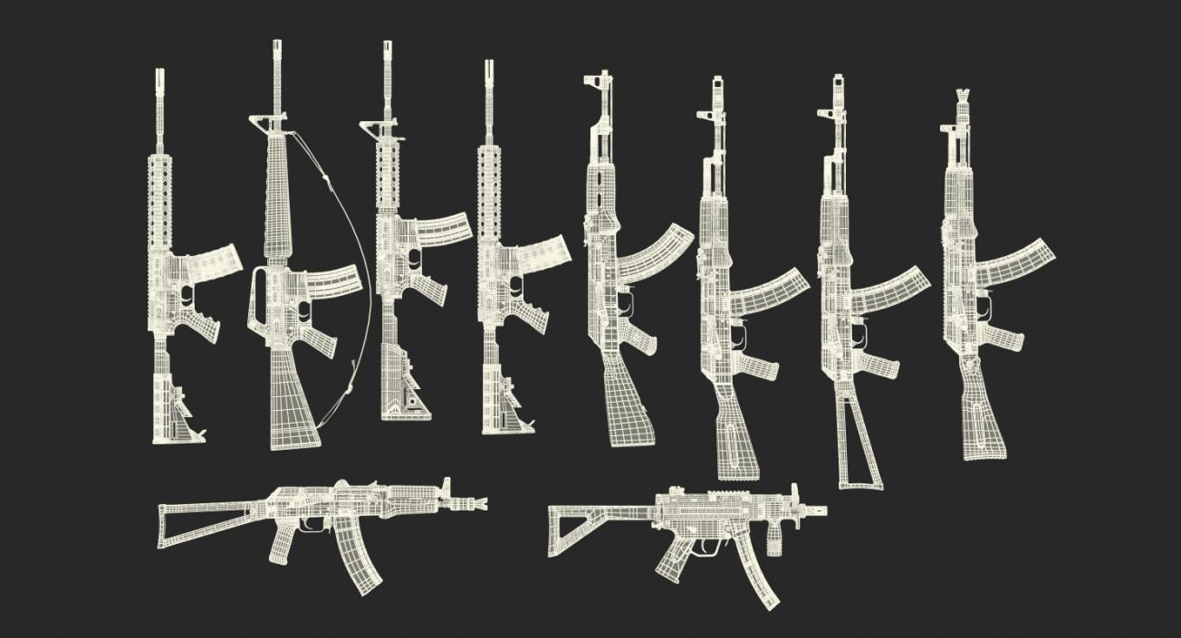 Assault Rifles Collection 3 3D