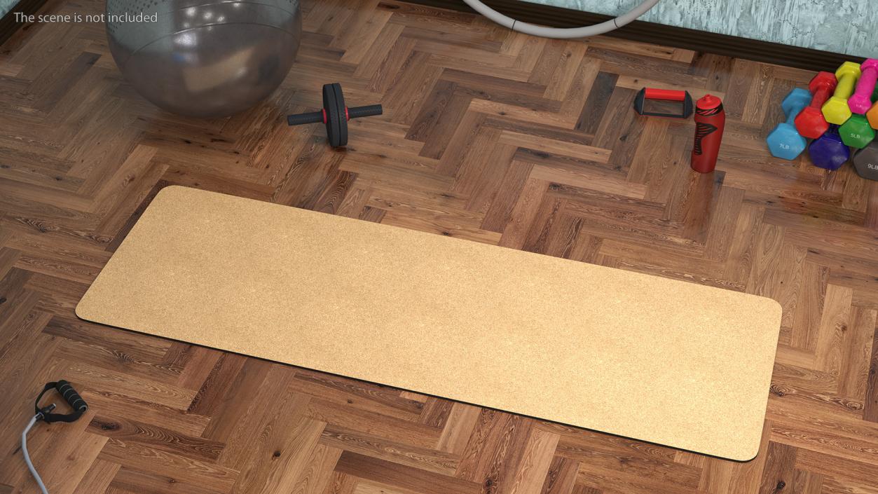 3D model Yoga Mat Unwrap Cork