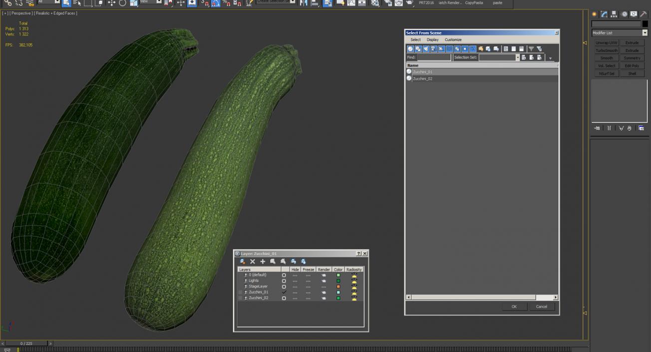 Zucchini Vegetable Collection 3D model