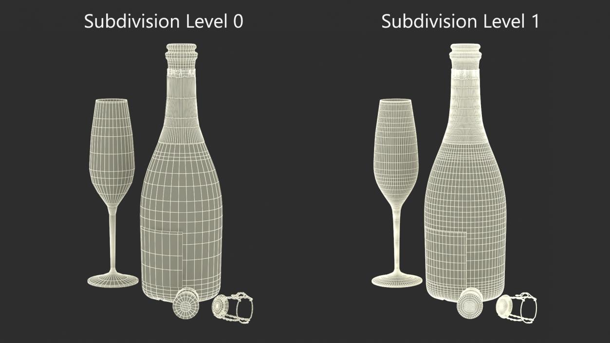 3D Freixenet Prosecco Sparkling Wine and Glass model