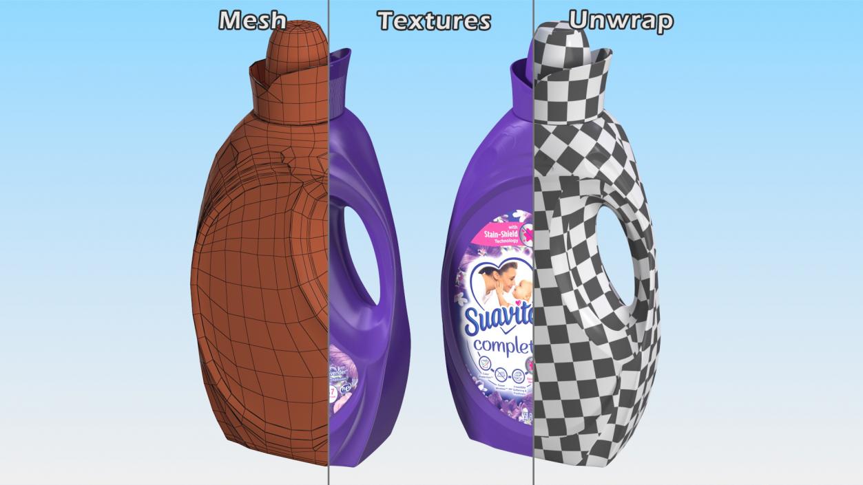 Suavitel Lavender Liquid Fabric Softener Medium 3D