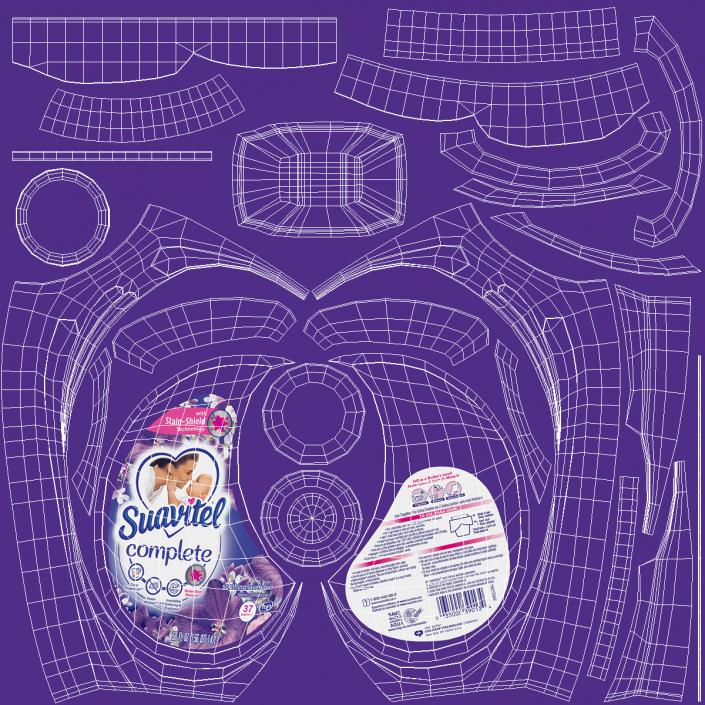 Suavitel Lavender Liquid Fabric Softener Medium 3D