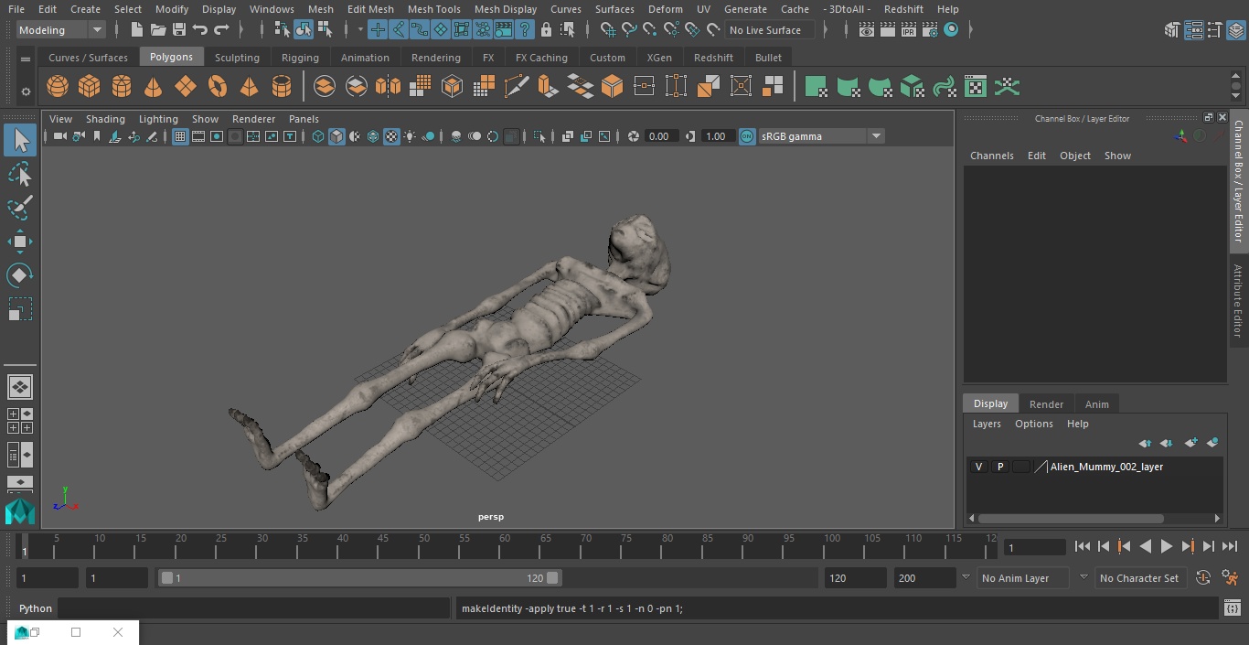 3D Alien Mummy