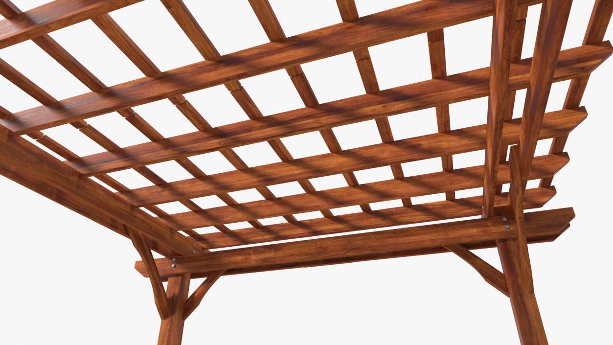 Natural Wooden Pergola 3D