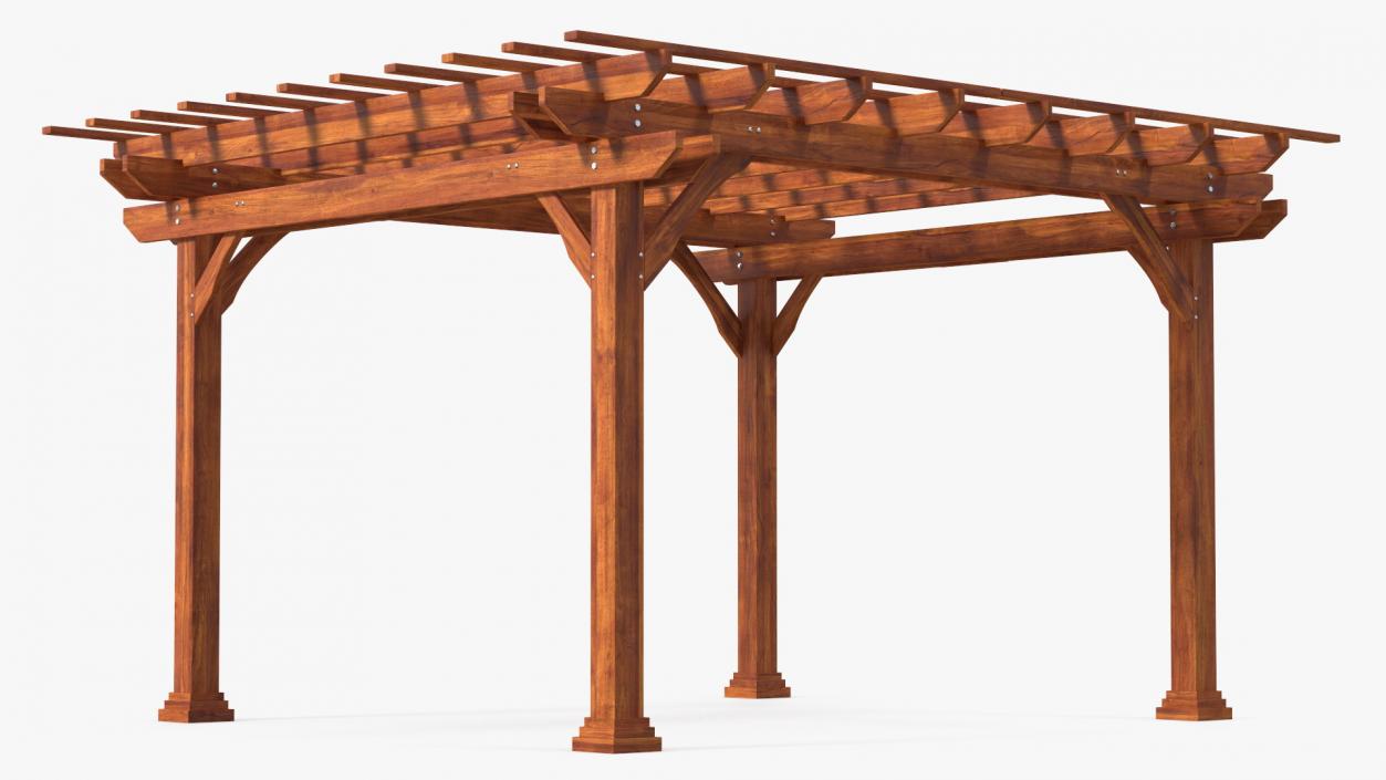 Natural Wooden Pergola 3D