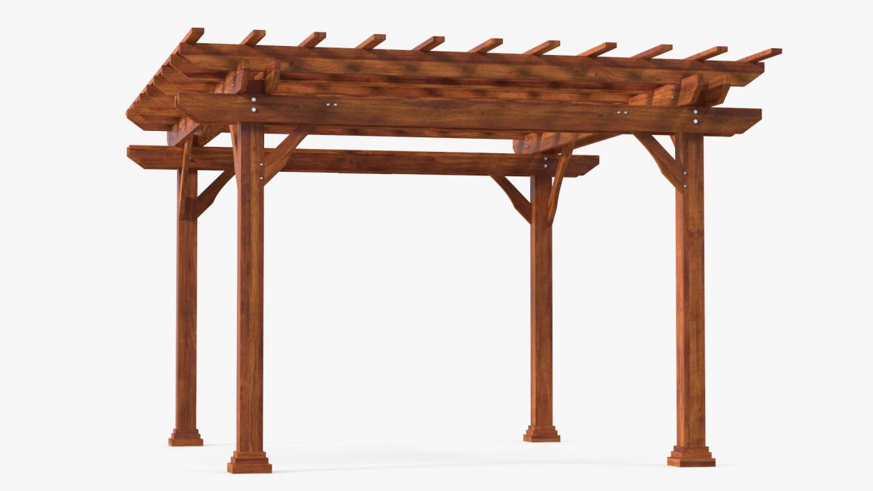 Natural Wooden Pergola 3D