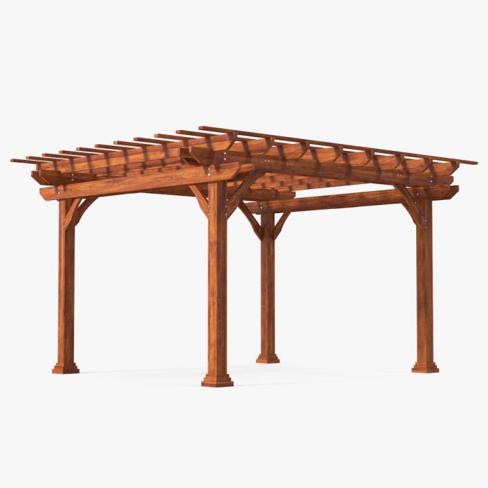 Natural Wooden Pergola 3D