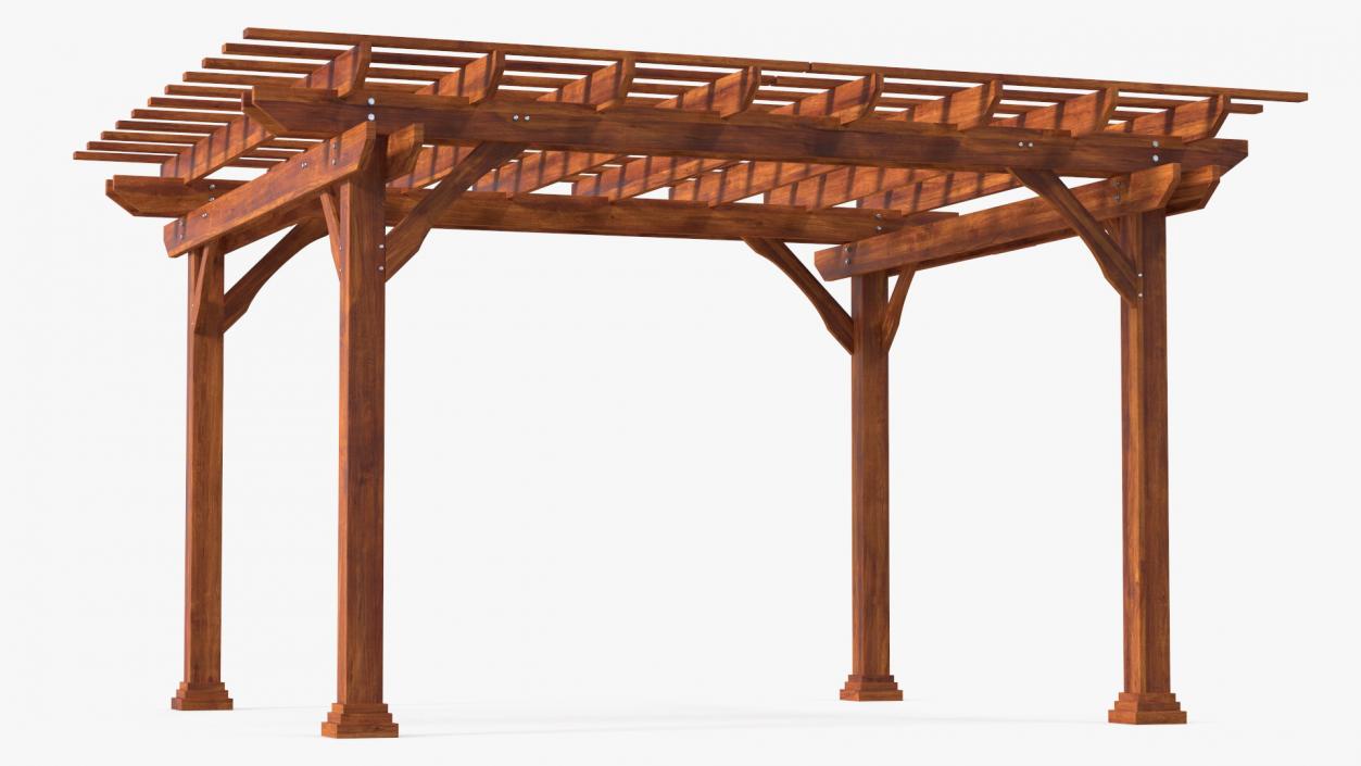 Natural Wooden Pergola 3D