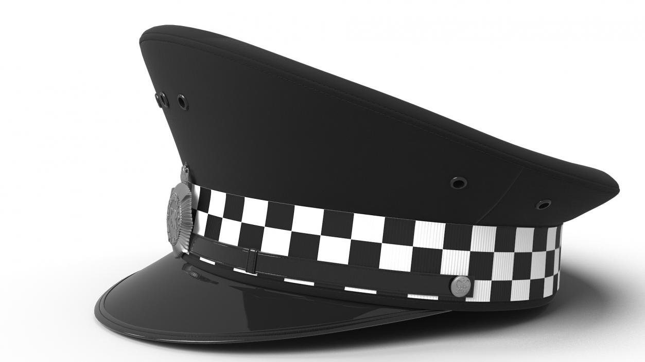 British Police Custodian Helmet with Badge 3D