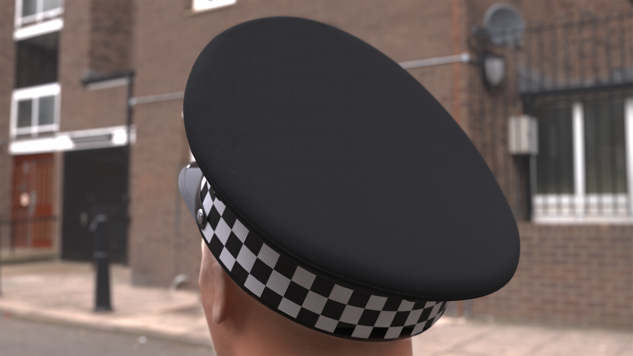 British Police Custodian Helmet with Badge 3D