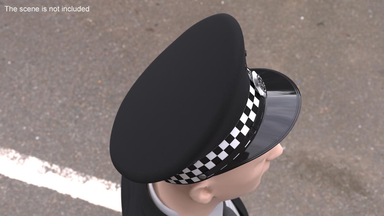 British Police Custodian Helmet with Badge 3D