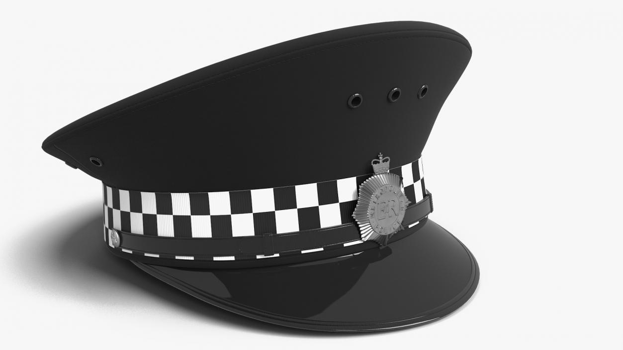 British Police Custodian Helmet with Badge 3D