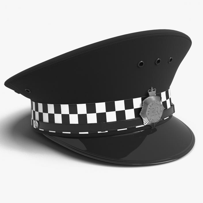 British Police Custodian Helmet with Badge 3D