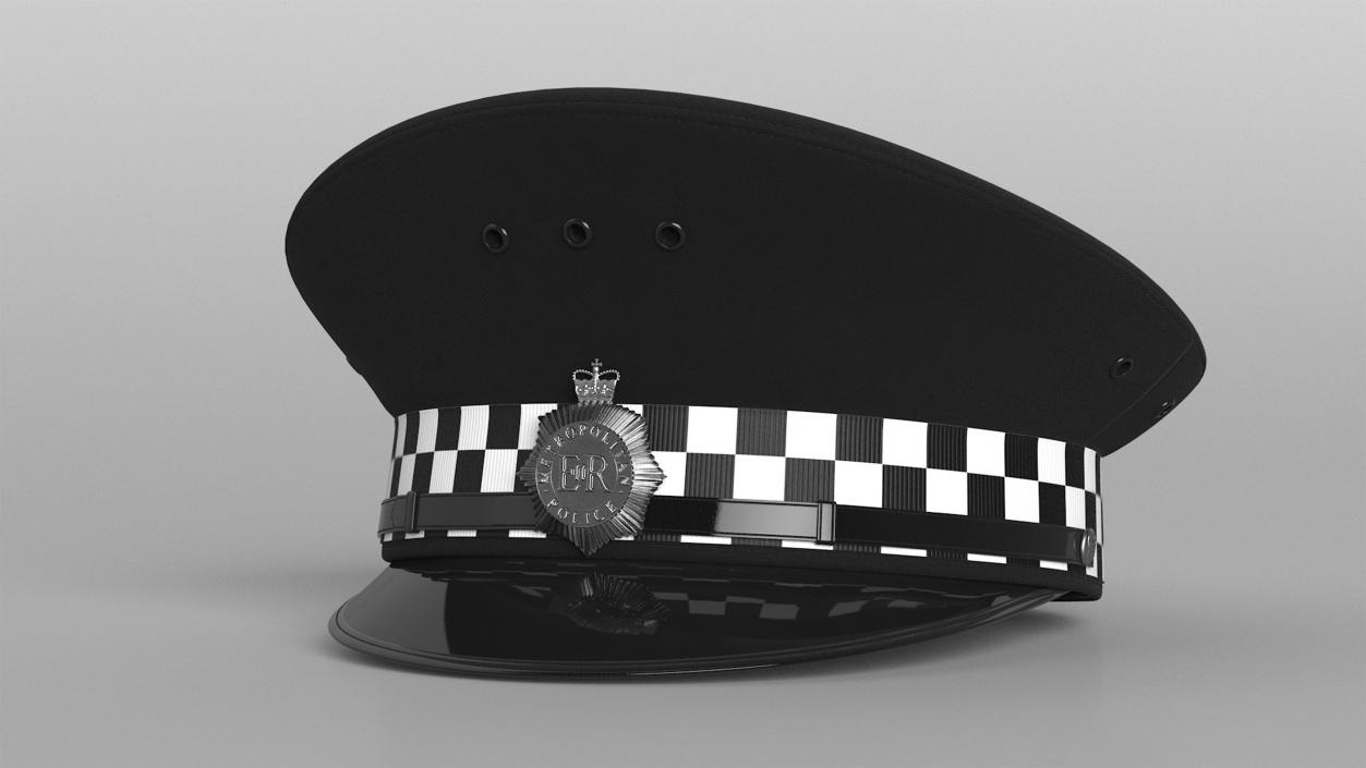 British Police Custodian Helmet with Badge 3D