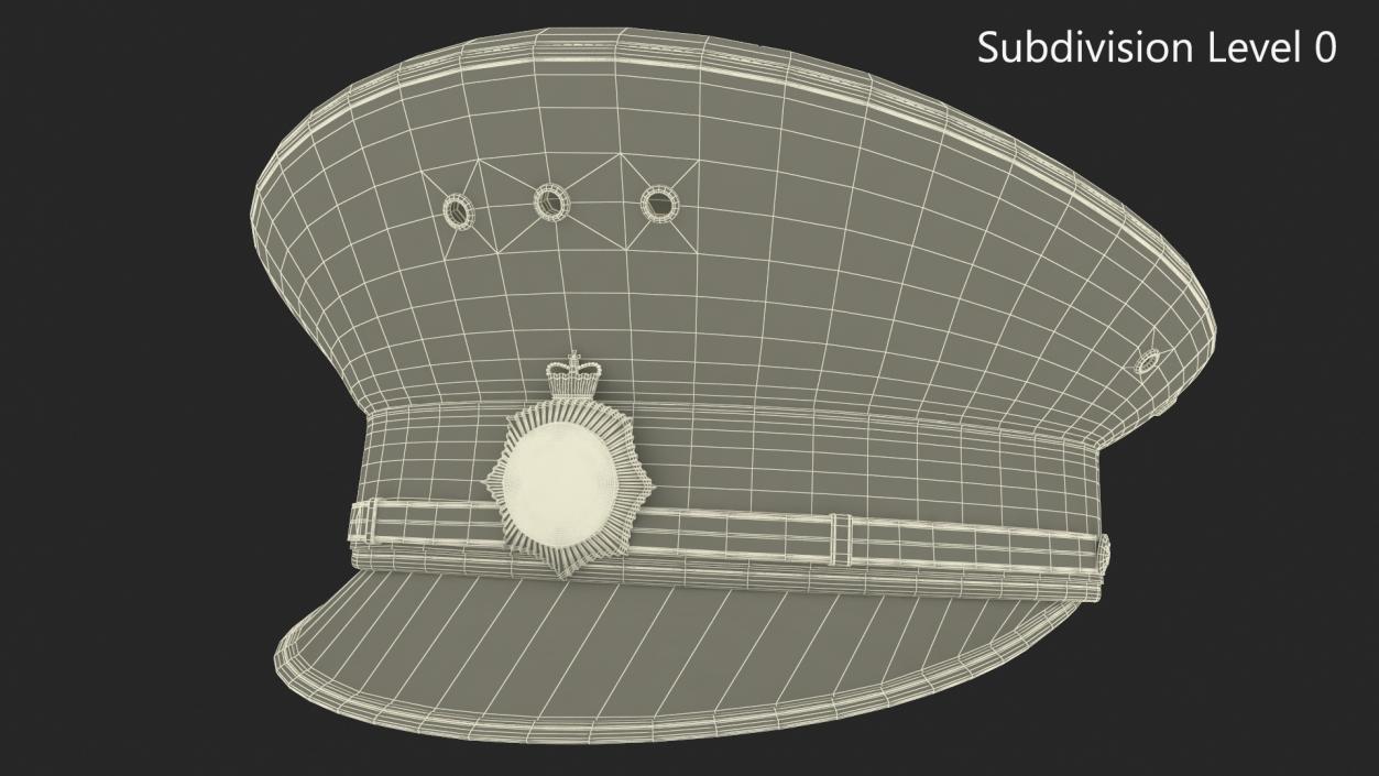 British Police Custodian Helmet with Badge 3D